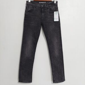 GUESS ECO Boys Slim Fit Jeans Size 8 Dark Wash Grey Denim NWT Adjustable Waist